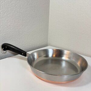 VTG Revere Ware Pre '68 10in Skillet Fry Pan Copper Clad Double Circle - No Lid
